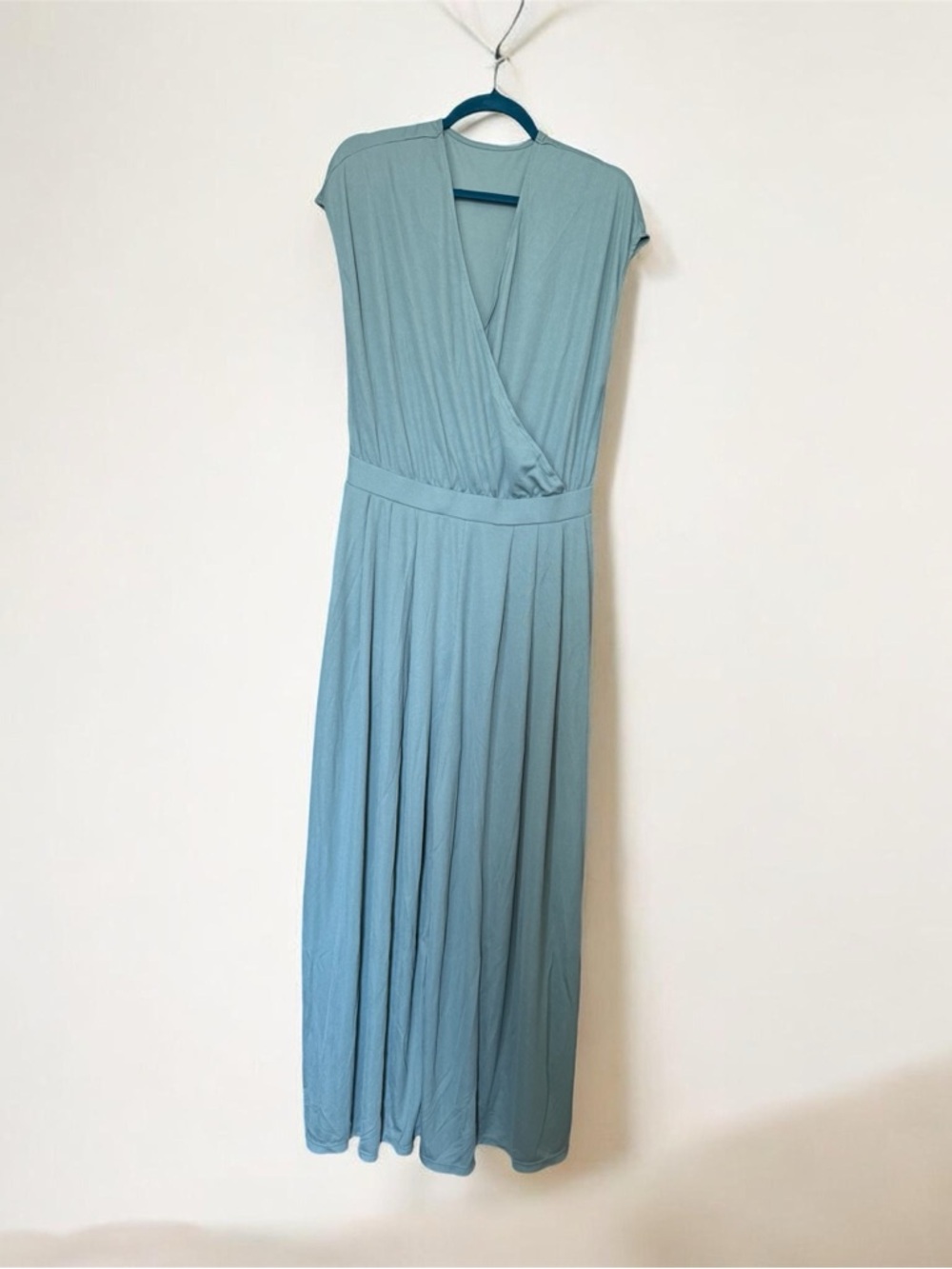 HALARA Sage Blue Surplice Maxi Dress